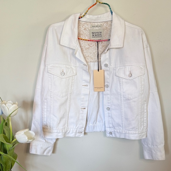Scotch & Soda Women's Classic White Jean Jacket - Picture 1 of 6